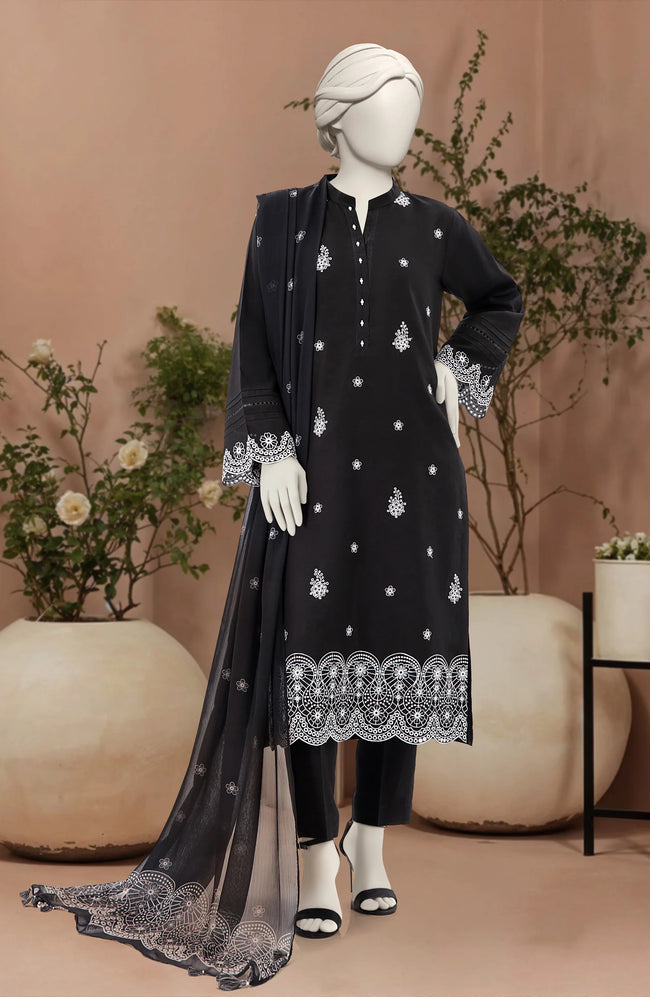 EMBROIDERED CAMBRIC 3PCS UNSTITCHED Hover Image